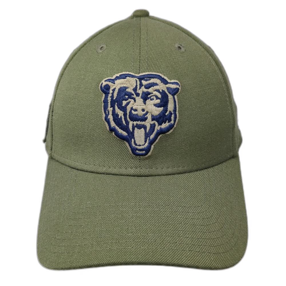 New Era Chicago Bears NFL Green L Hat Salute To Service 39THIRTY US Flag Patch